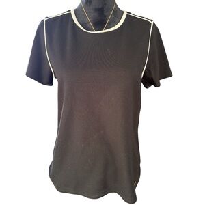 NWT Anne Klein Black Contrast Trim Top Women’s Small